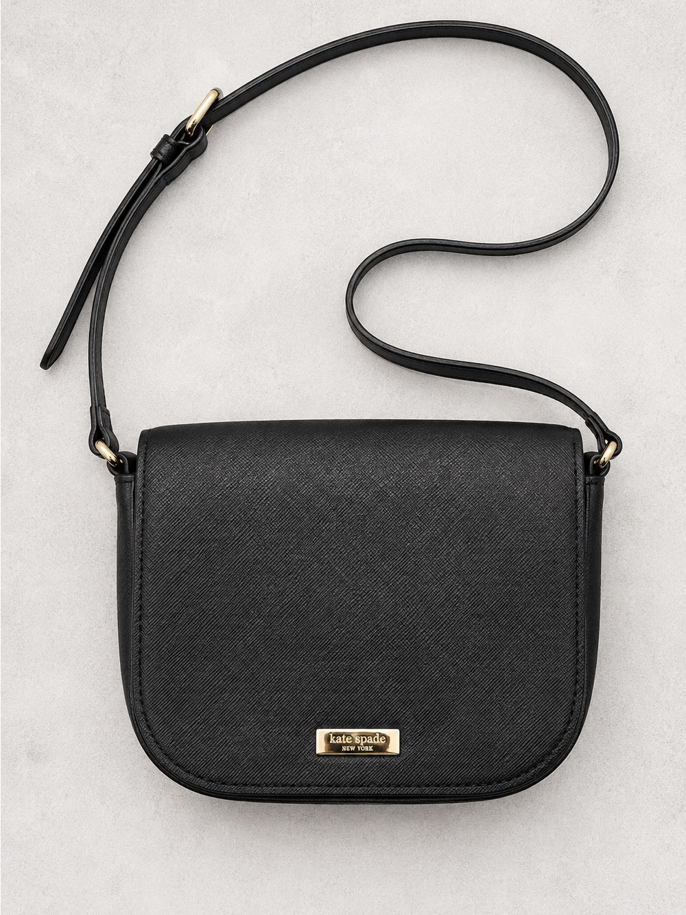 Kate Spade New York Black Crossbody Bag – Classic Flap Shoulder Purse